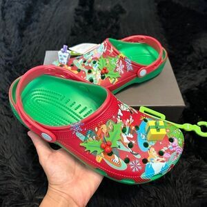 CROCS holidays Xmas Christmas Mickey and friends clogs mules sandals shoes new